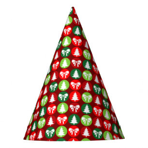 Chapeaux De Fètes vintage rétro Arbres de Noël et Vaches Motif