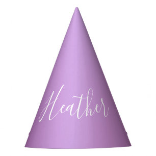 Chapeaux De Fètes Violet violet et script blanc personnalisé