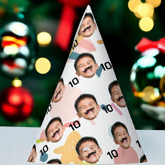 Chapeaux De Fètes Visage personnalisé 10e 20e 30e 40e anniversaire (Créateur téléchargé)