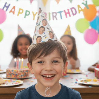 Chapeaux De Fètes Visage personnalisé 20e 30e 40e 50e 60e 70e Annive