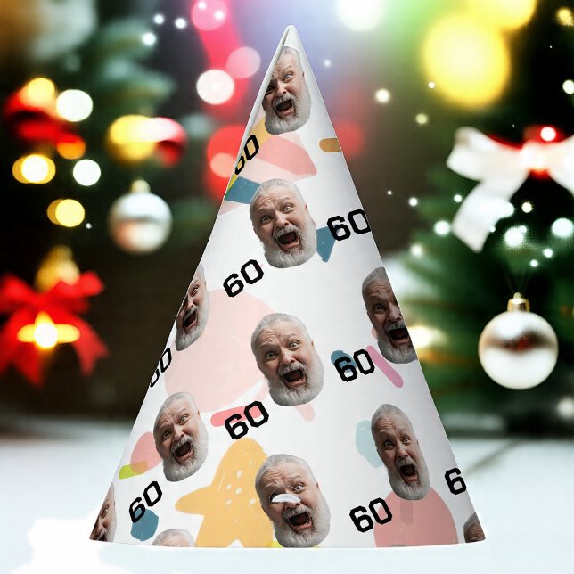 Chapeaux De Fètes Visage personnalisé 30e 40e 50e 60e anniversaire (Créateur téléchargé)