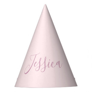 Chapeaux De Fètes Votre texte Élégant Script & Soft Blush Rose