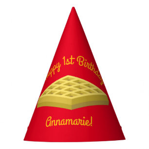 Chapeaux De Fètes Waffle Cute Breakfast Brunch Enfants 1er Anniversa