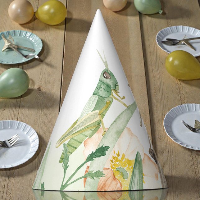 Chapeaux De Fètes Watercolor Child's Bug Insect Birthday (Créateur téléchargé)