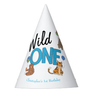 Chapeaux De Fètes Wild One Boys premier anniversaire Safari Jungle A