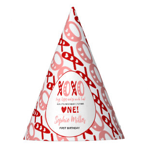 Chapeaux De Fètes XOXO Câlins et Bisous Anniversaire de 1 an pour la