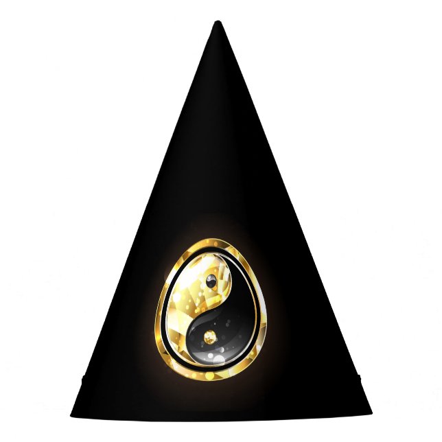 Chapeaux De Fètes Yin Yang or sur noir (Devant)