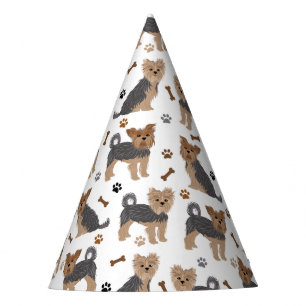 Chapeaux De Fètes Yorkshire Terrier Paws et Bones Yorkie Chien