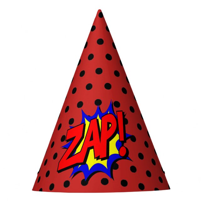 Chapeaux De Fètes Zap Pop Art Cartoon Superpower Casquette d'anniver (Devant)