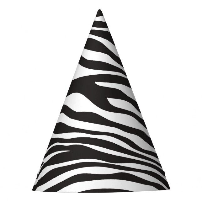 Chapeaux De Fètes Zebra Print, Zebra Stripes, Noir Et Blanc (Devant)