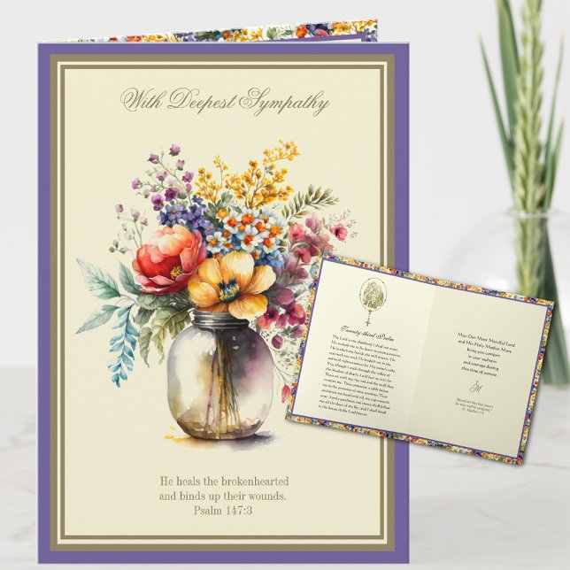 Chapelet floral de sympathie catholique Écriture (Créateur téléchargé)