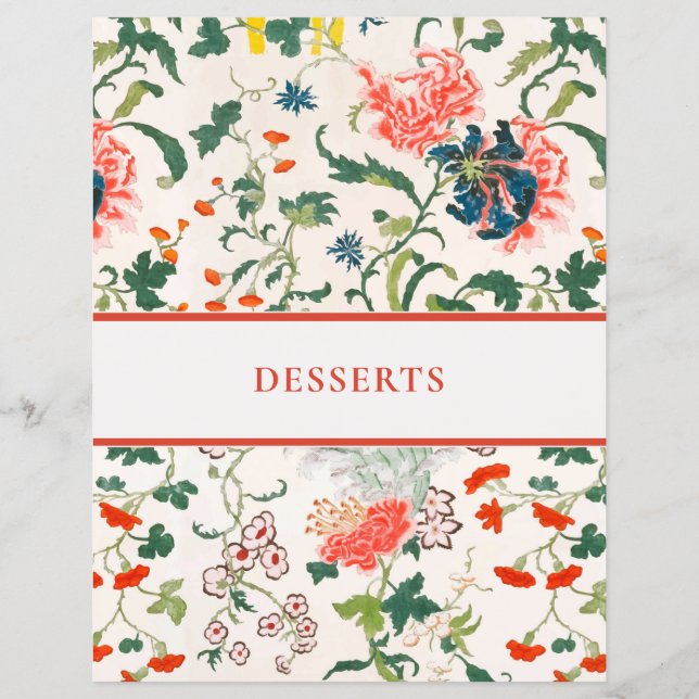 Chapitre de recette | Floral élégant | Desserts (Dos)