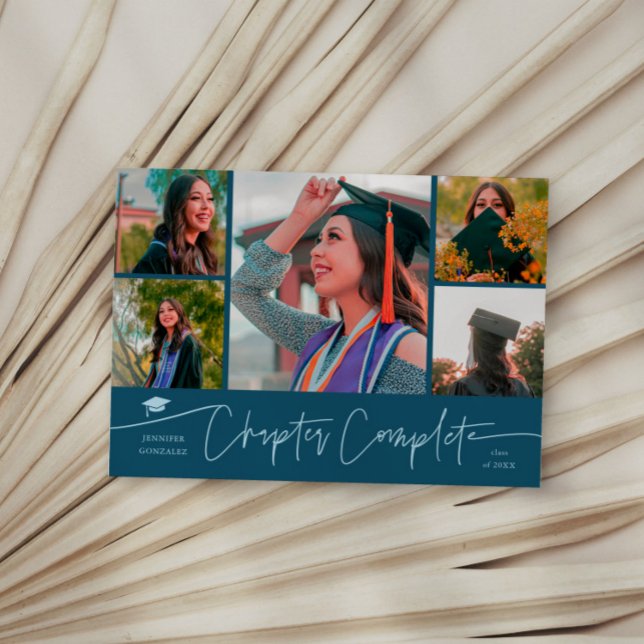 Chapitre Terminé Carte Multi Photo Turquoise (Créateur téléchargé)