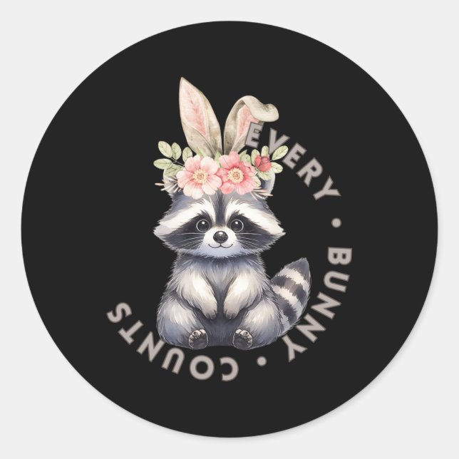 Chaque compte de lapin - Autocollant Raccoon (Devant)