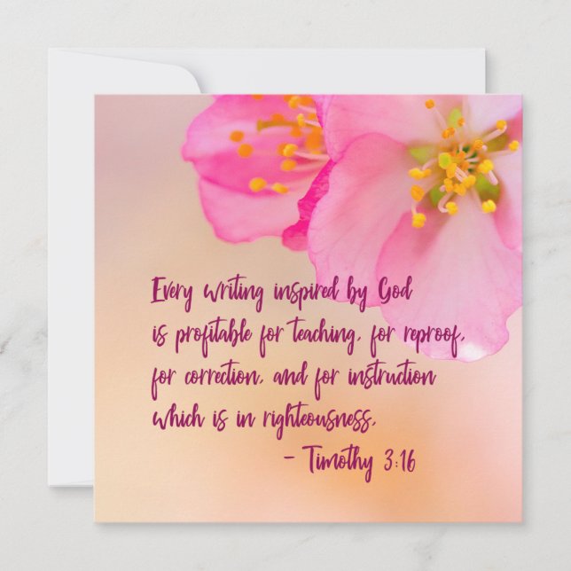 Chaque Écriture Inspiré Par Dieu Christian Floral (Devant)