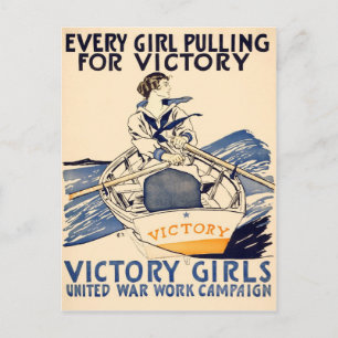 Chaque fille tire pour la carte postale Victory