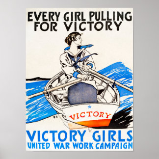 Chaque fille tire pour un Poster vintage victorieu