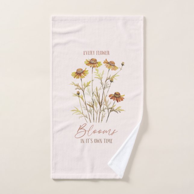 Chaque fleur fleurit dans son propre temps -Floral (Serviette à main)