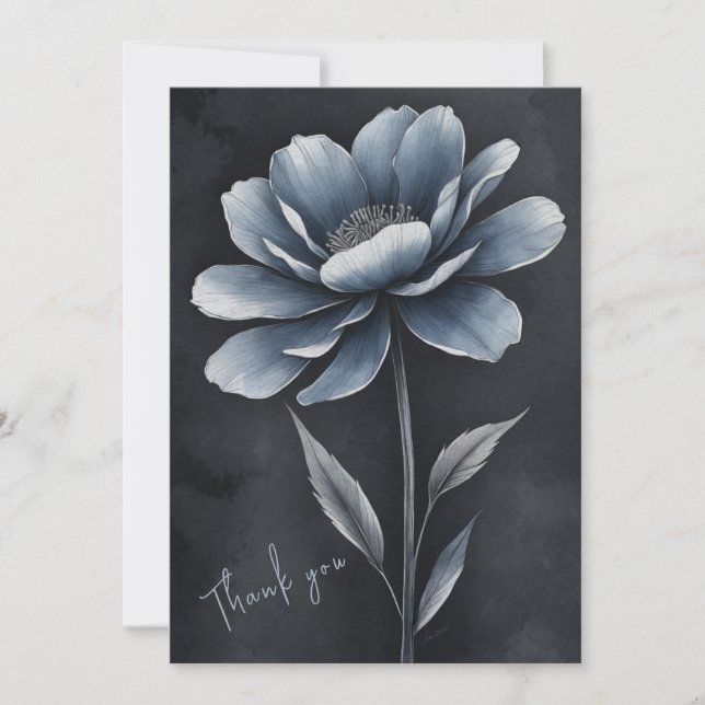 Chaque fleur Merci Thank You carte de voeux (Devant)