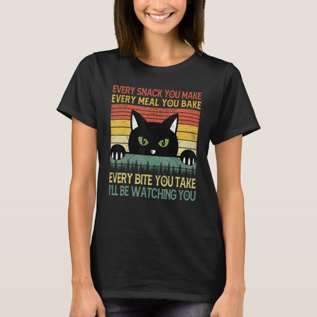 Chaque friandise que vous faites T-shirt chat noir (Devant)