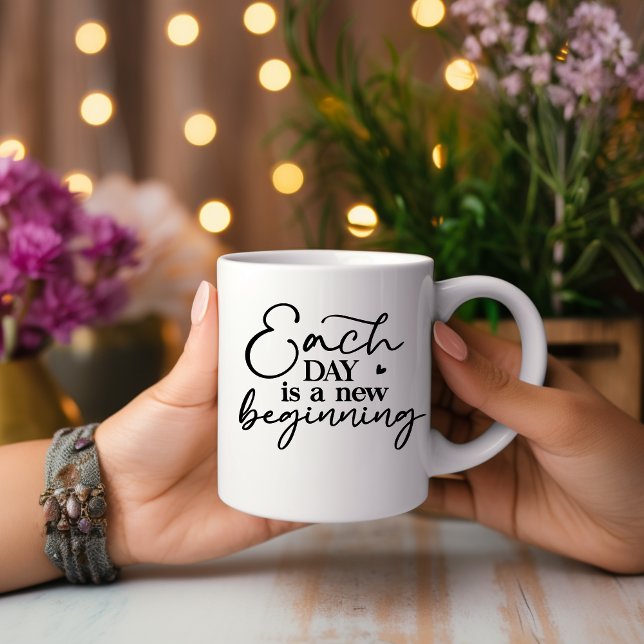 Chaque Jour Est Une Nouvelle Mug Motivationnelle C (Créateur téléchargé)