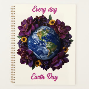Chaque Jour Jour de la Terre Fleur Design Planète