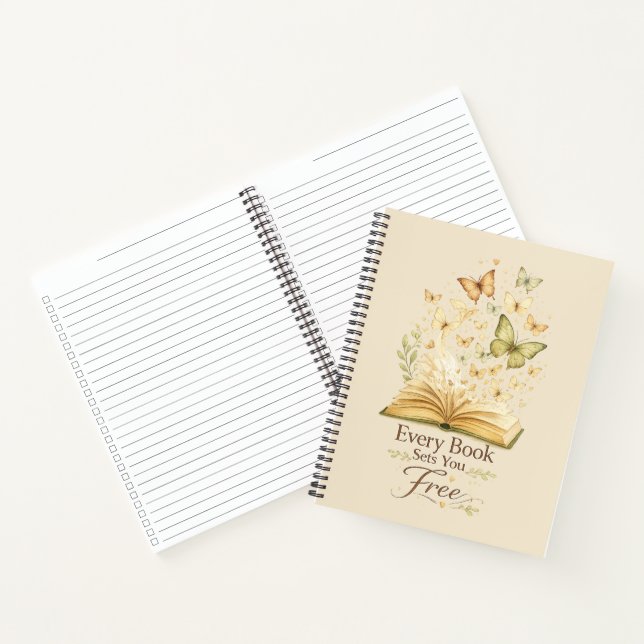 Chaque livre vous libère | Carnet papillon de livr (Intérieur)