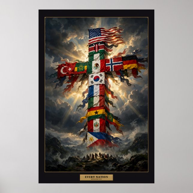 Chaque Nation — Affiche du Monument encadrée (Devant)