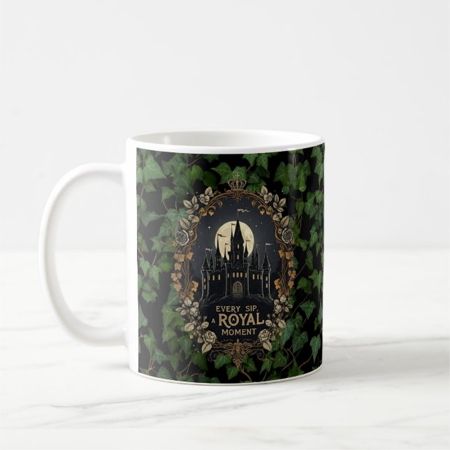 "Chaque Sip, un moment royal" Enchantée Castle Mug (Gauche)