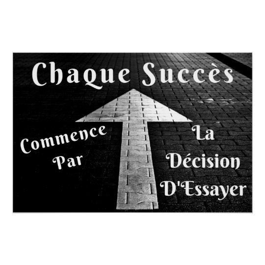 Chaque Succes Affiche Murale Citation Positive Zazzle Fr