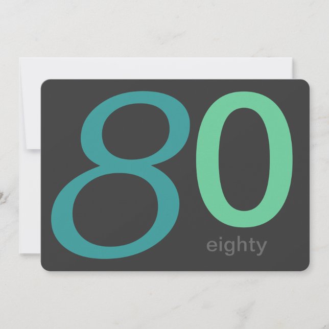 Charbon et Blue Custom Invitation 80e anniversaire (Devant)