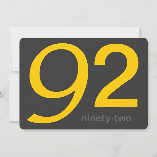 Charbon et Jaune Personnalisé 92e Invitation d'ann (Devant)