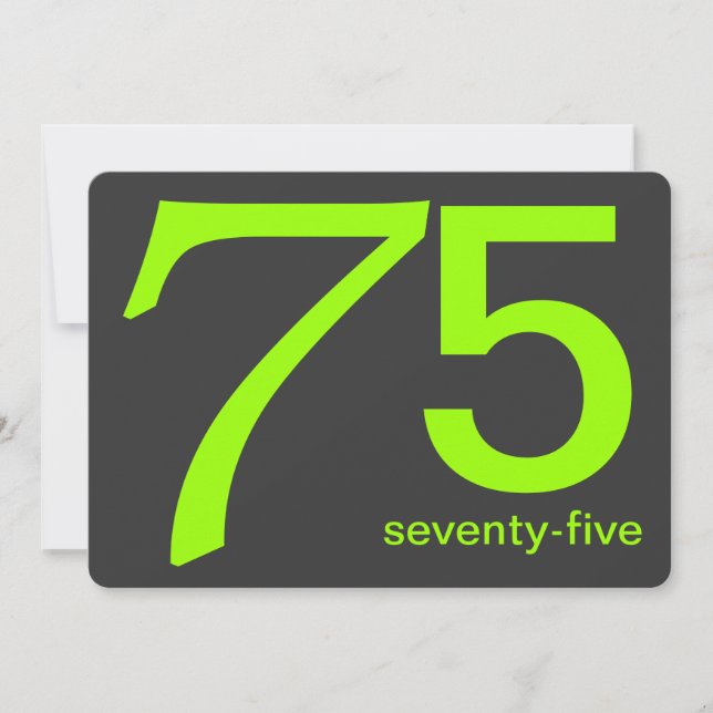 Charbon et Lime Custom 75e Anniversaire Invitation (Devant)