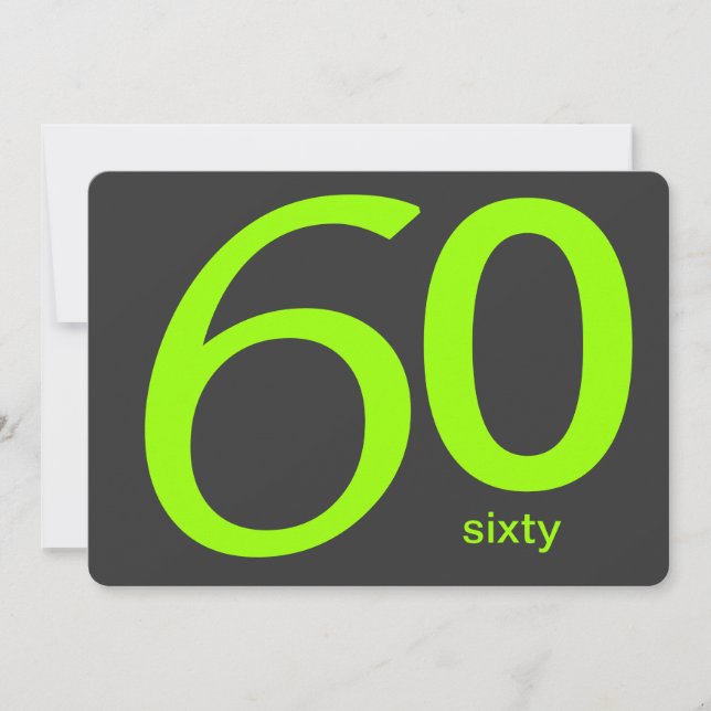 Charbon et Lime Custom Invitation 60e anniversaire (Devant)