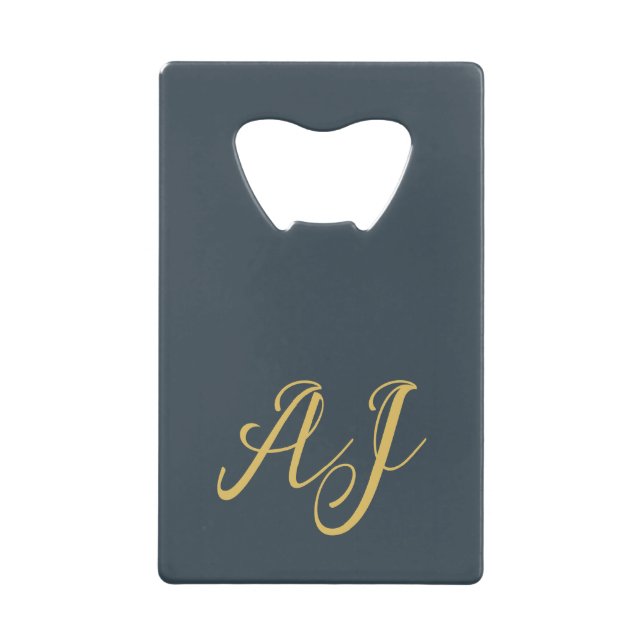 Charcoal Gold Color Monogram Professional Initial (Devant)