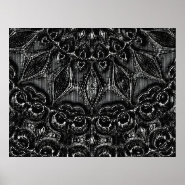 Charcoal Mandala  Poster (Devant)