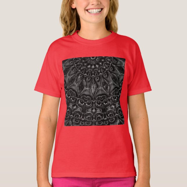 Charcoal Mandala  T-Shirt (Devant)