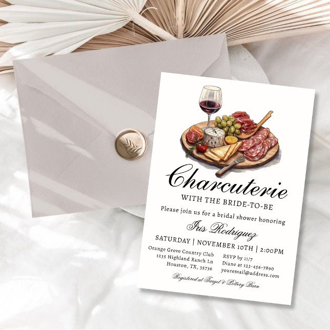 Charcuterie Bridal Douche Invitation Vin & Fromage (Créateur téléchargé)