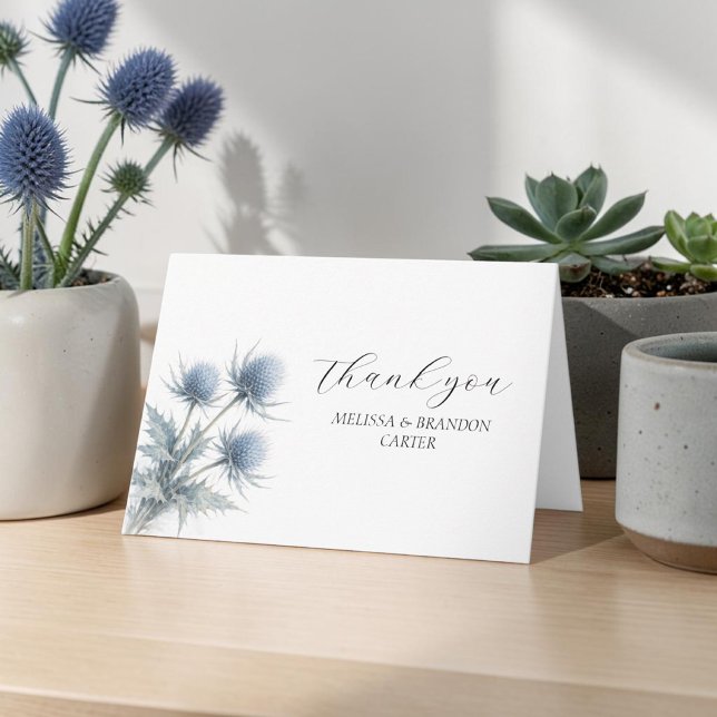 Chardon bleu floral écossais Mariage Merci  (Créateur téléchargé)