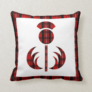Chardon écossais de tartan avec le coussin