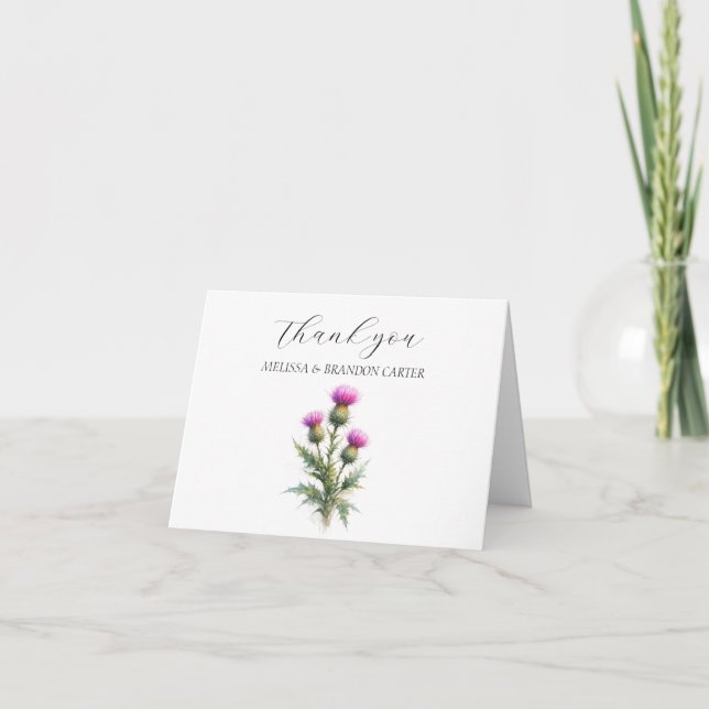 Chardon Écossais Fleur Mariage Merci  (Devant)