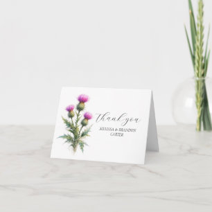 Chardon Écossais Fleur Violet Mariage Merci 