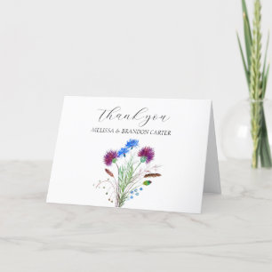 Chardon violet écossais Floral Mariage Merci