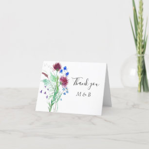 Chardon violet écossais Floral Mariage Merci