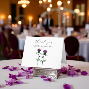 Chardon violet écossais Floral Mariage Merci