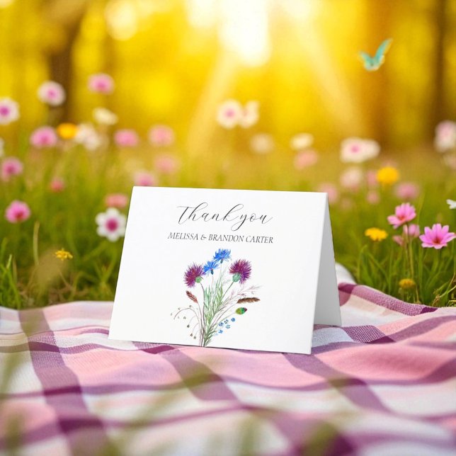 Chardon violet écossais Floral Mariage Merci (Créateur téléchargé)