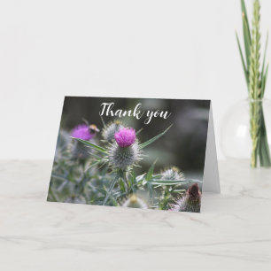 Chardon violet écossais Floral Mariage Merci