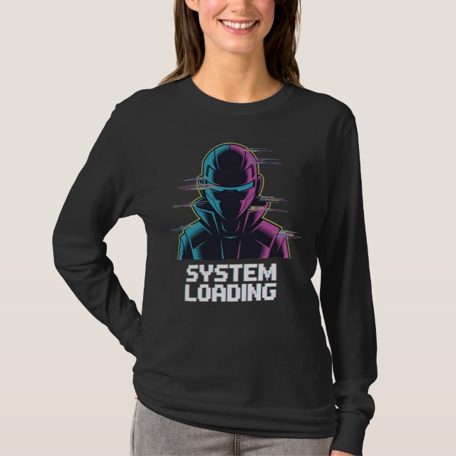 Chargement du système – T-shirt de hacker Cyber Gl (Devant)