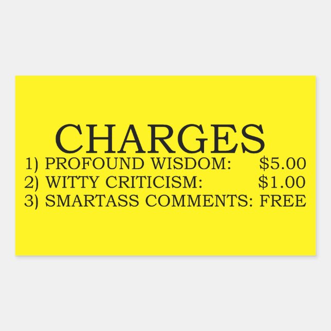 Charges Sticker rectangulaire (Devant)