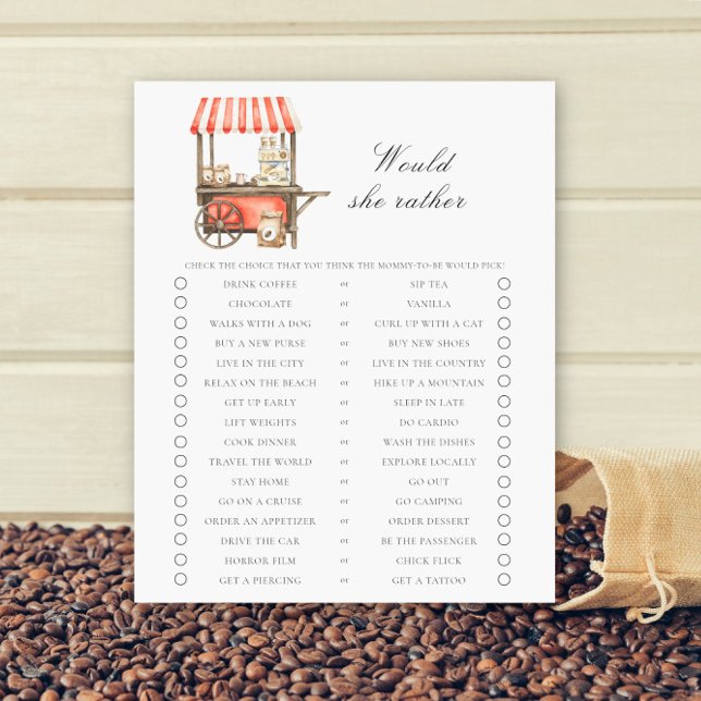 Chariot à café Baby shower Elle préférerait (Créateur téléchargé)